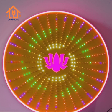 Hào quang led mica 32 kiểu neon hoa sen hồng 1T5