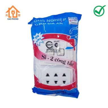 Ổ cắm điện bảng điện taplo giả âm S3 bảng 2 công tắc Conip