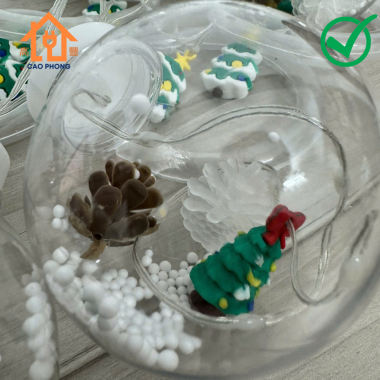 Dây đèn led thả rèm hình quả cầu tuyết Noel trang trí tuyệt đẹp lung linh sắc màu có nhiều chế độ