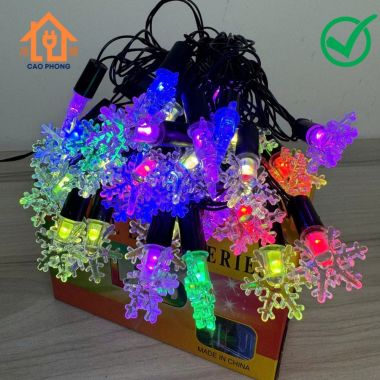 Dây đèn chớp led trang trí bông hoa tuyết dài 10m