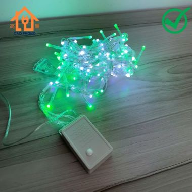 Dây đèn led chớp nháy dài 10m trang trí Noel Tết bóng đục lục giác