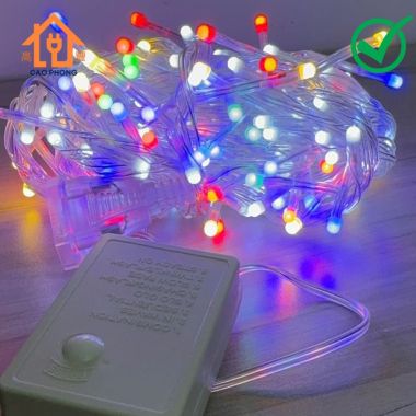 Dây đèn led chớp nháy dài 10m trang trí Noel Tết bóng đục lục giác