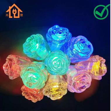 Dây đèn chớp led hoa hồng nhiều màu trang trí ngoài trời sân vườn noel tết dây dài 10m có phích nối