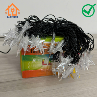 Dây đèn chớp led ngôi sao 5 cánh nhiều màu trang trí 10m