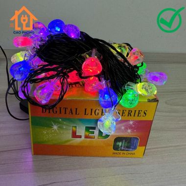 Dây đèn chớp led túi tiền nhỏ nhiều màu trang trí sân vườn noel 10m