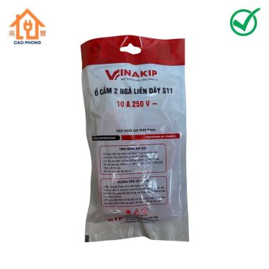 Ổ cắm 2 ngả liền dây đa năng OC16 VINAKIP S11 2m chịu tải 2500W