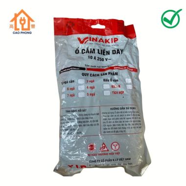 Ổ cắm liền dây 6 ngả 2 công tắc VINAKIP 3m