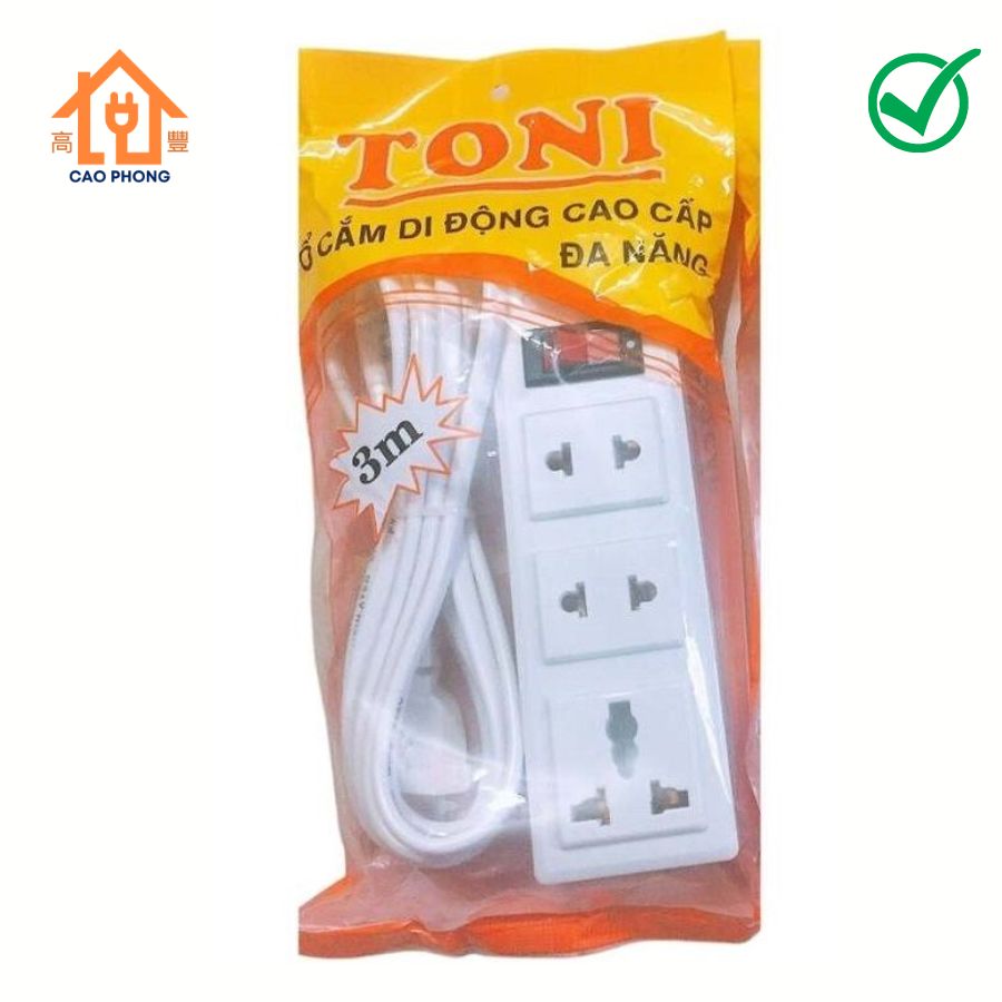 Ổ cắm 3 lỗ 3m Toni