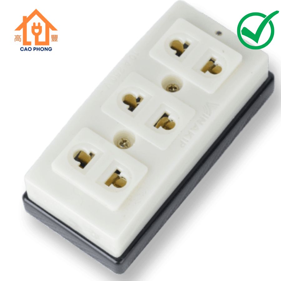 Ổ cắm 3 lỗ đa năng Vinakip kiểu TL 10A 250V